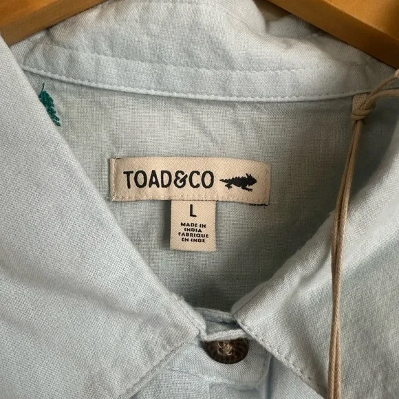 NWT Toad & Co Indigo Wells Tree Embroidered Short Sleeve Shirt - Picture 2 of 9
